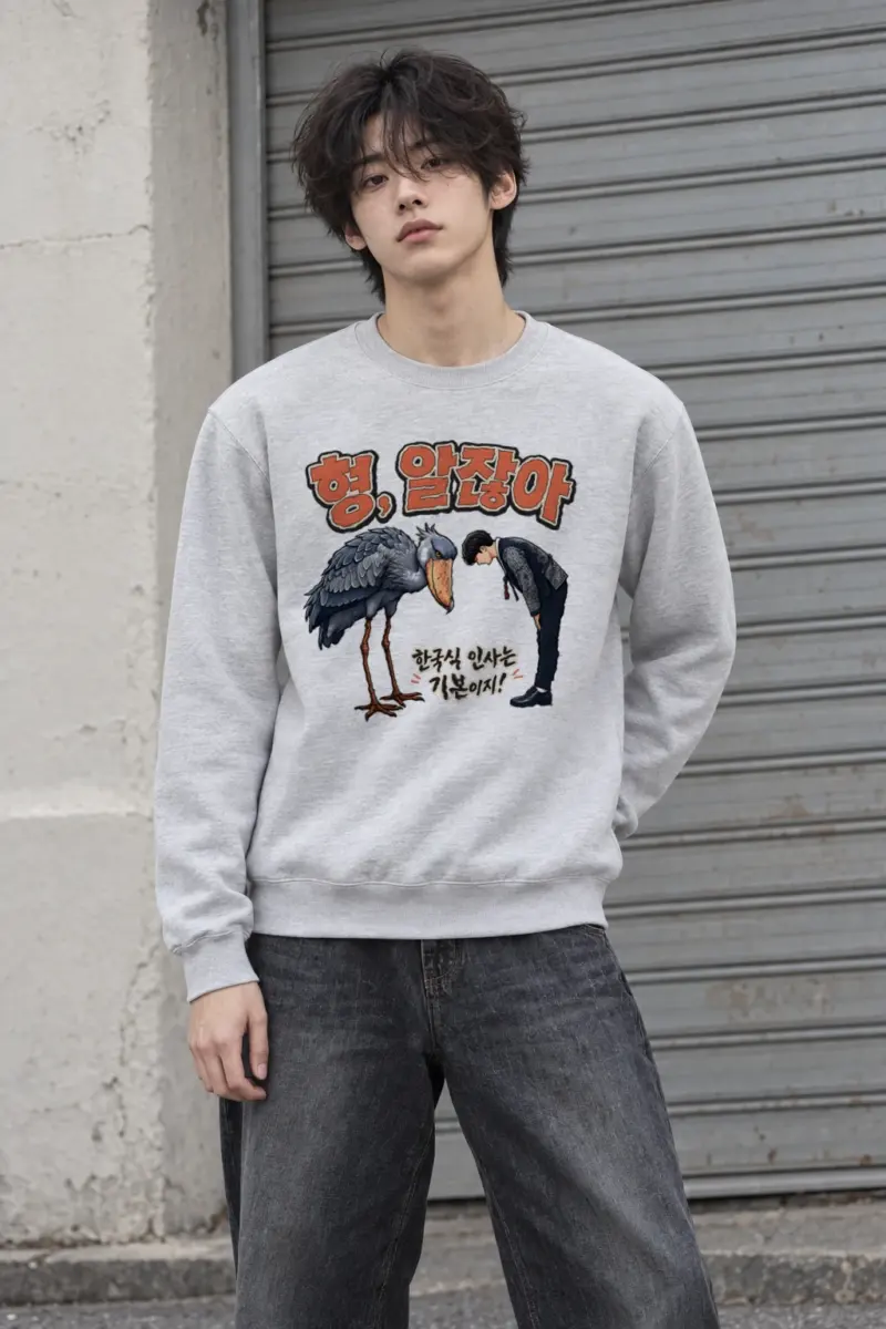 "Shoebill Bowing" Heavy Blend Unisex Crewneck Sweatshirt