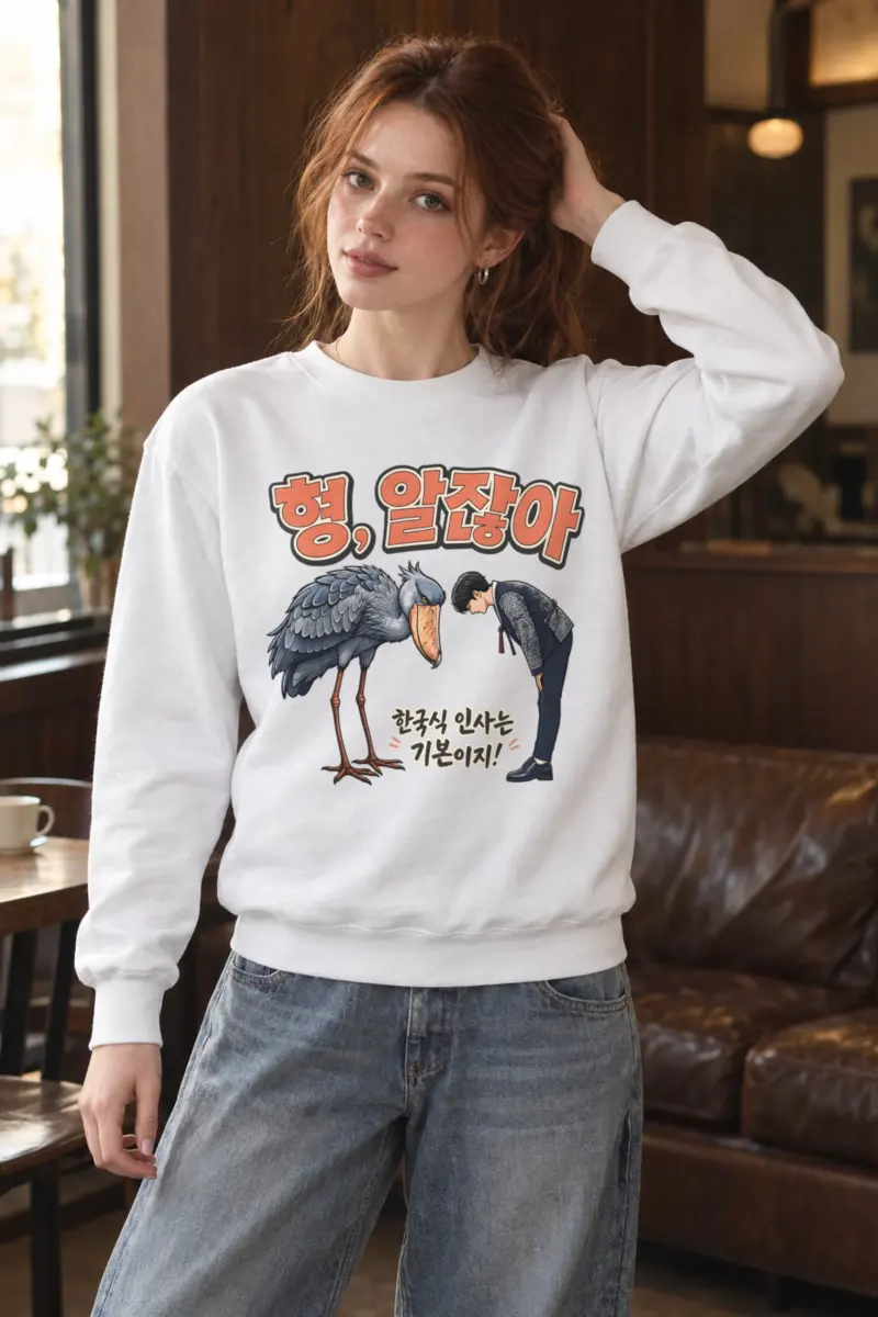 "Shoebill Bowing" Heavy Blend Unisex Crewneck Sweatshirt