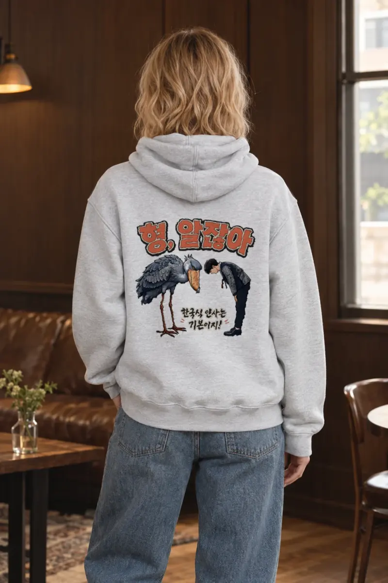 "Shoebill Bowing" Heavy Blend Unisex Pullover Hoodie