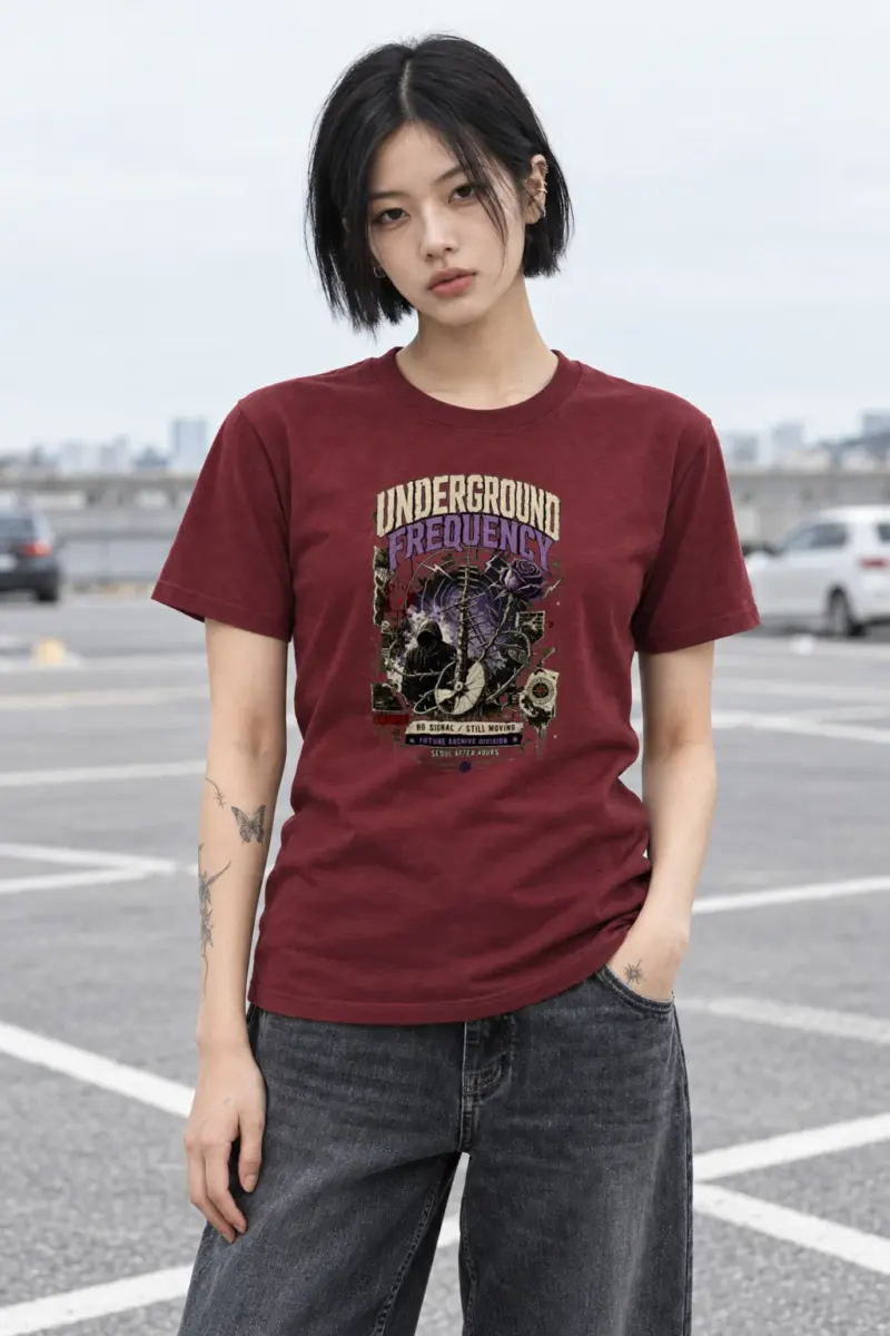"Signal After Midnight" Heavyweight Unisex Crewneck T-shirt