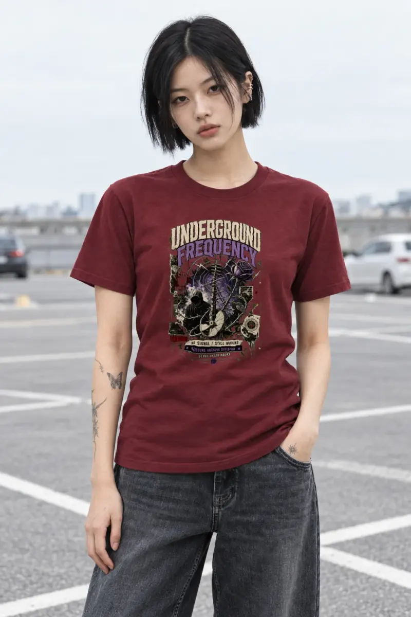 "Signal After Midnight" Heavyweight Unisex Crewneck T-shirt