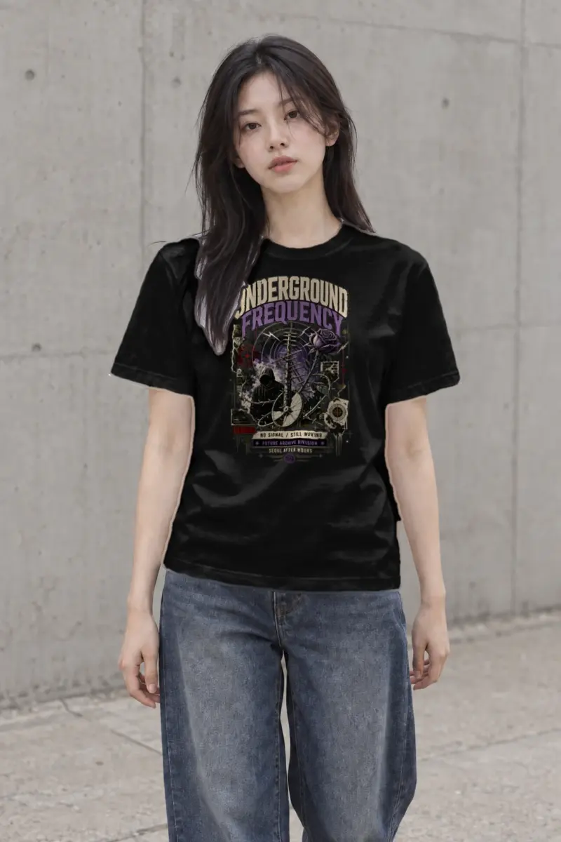 "Signal After Midnight" Heavyweight Unisex Crewneck T-shirt | Gildan 5000
