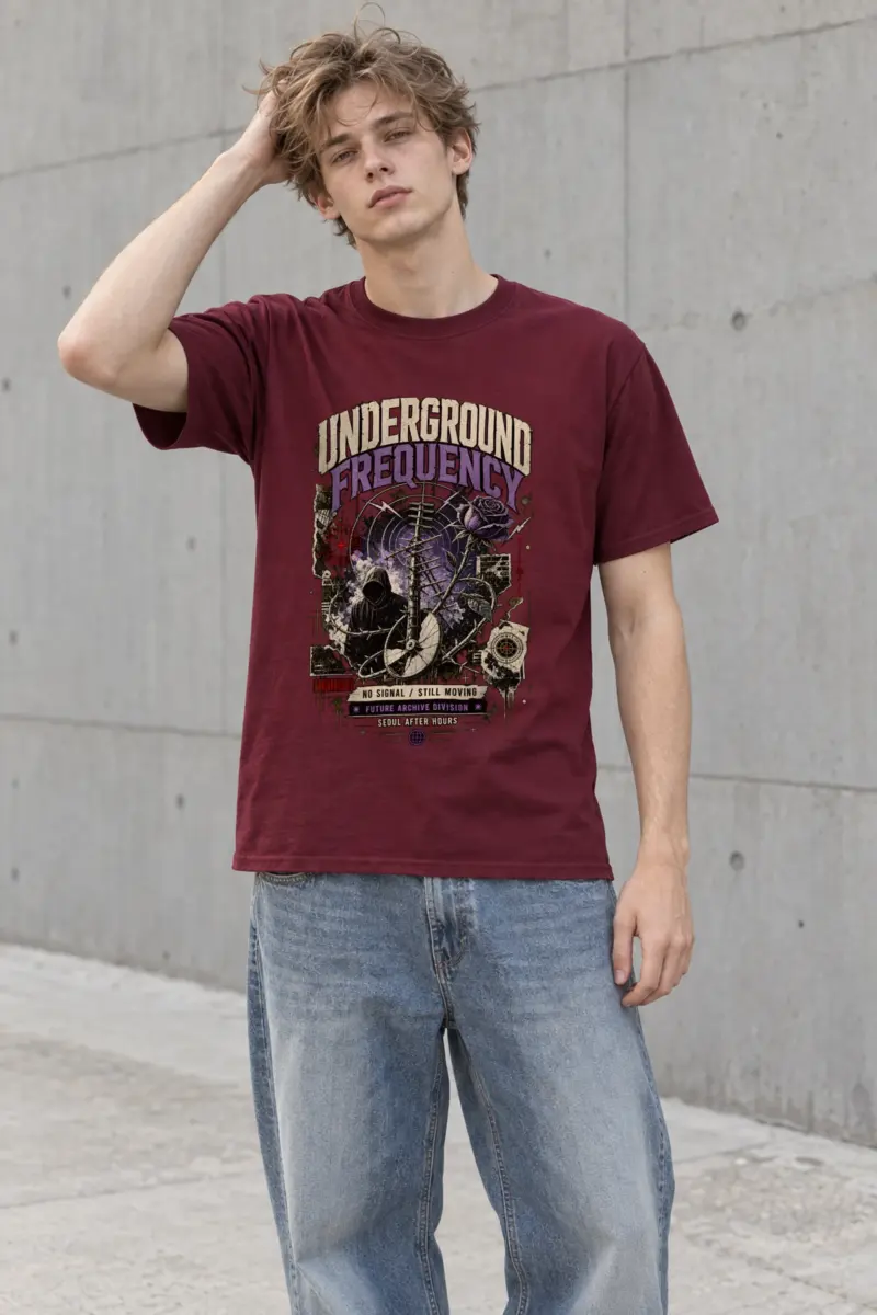 "Signal After Midnight" Heavyweight Unisex Crewneck T-shirt