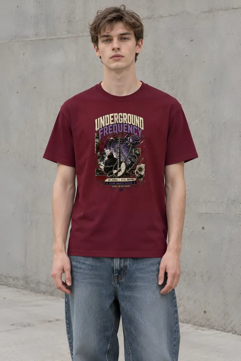 "Signal After Midnight" Heavyweight Unisex Crewneck T-shirt