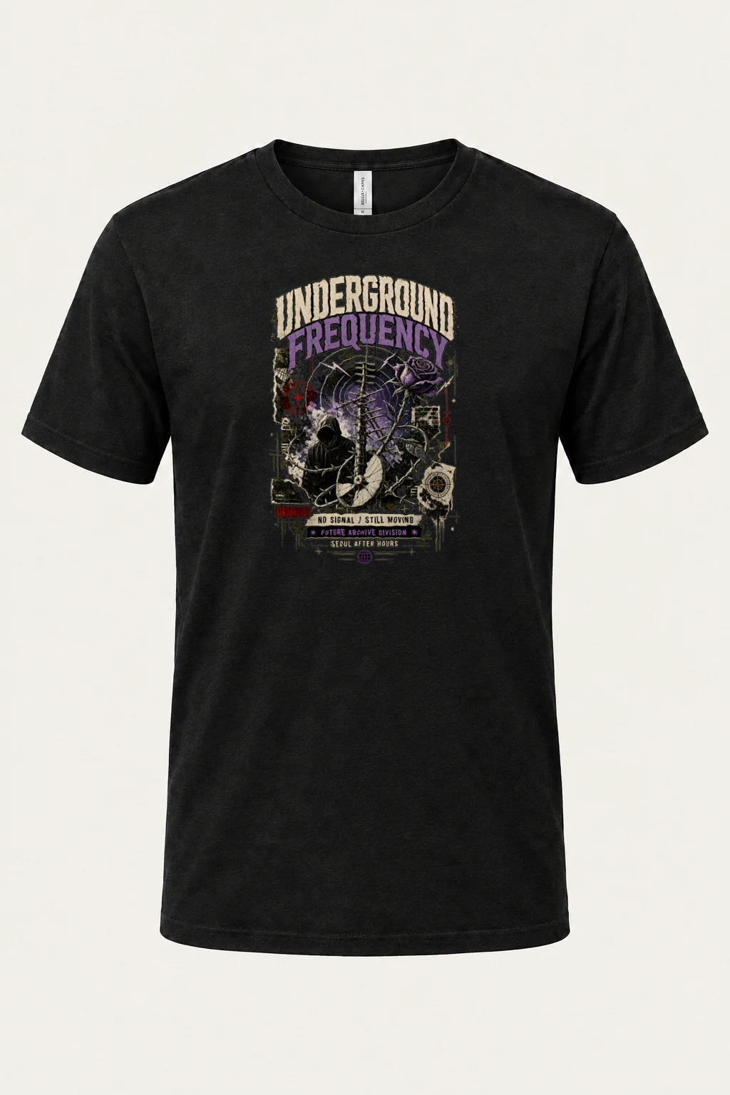 "Signal After Midnight" Heavyweight Unisex Crewneck T-shirt | Gildan 5000