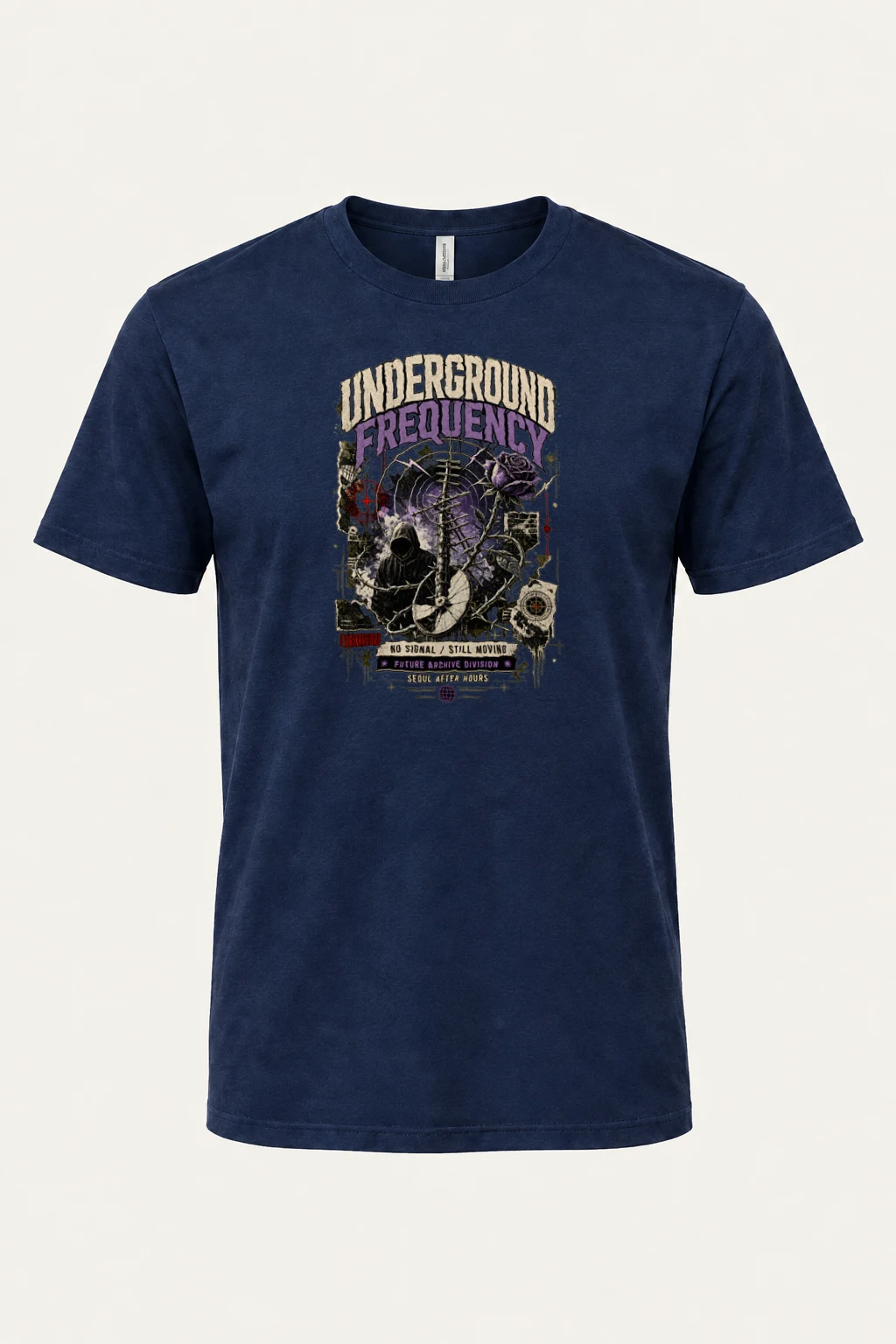 "Signal After Midnight" Heavyweight Unisex Crewneck T-shirt | Gildan 5000