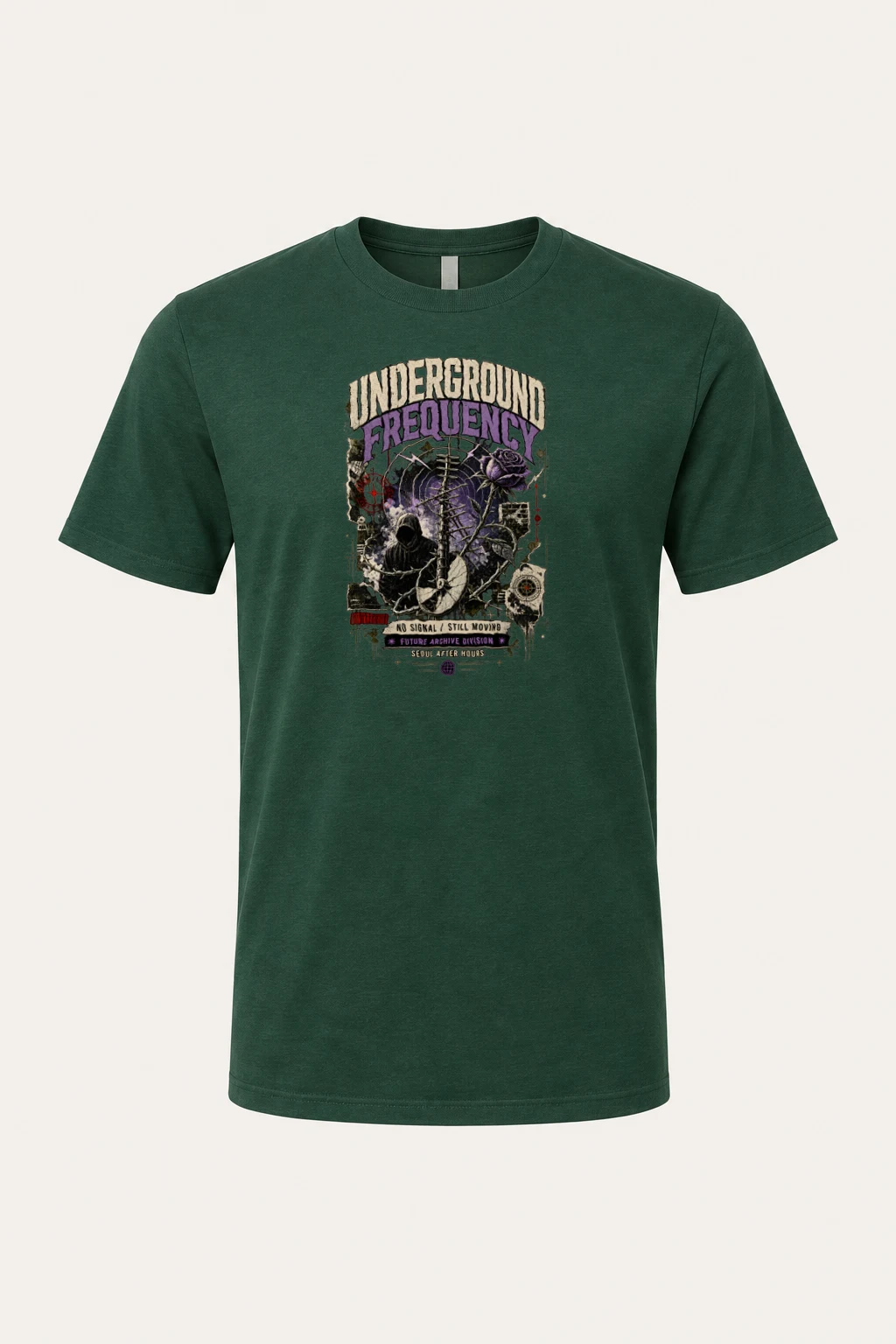 "Signal After Midnight" Heavyweight Unisex Crewneck T-shirt | Gildan 5000