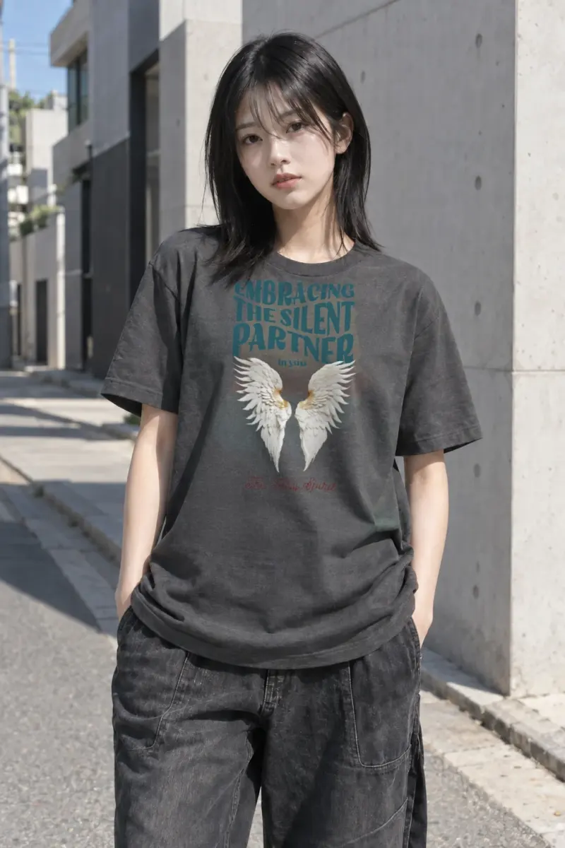 “Silent Partner Wings” Heavyweight Unisex Crewneck T-shirt | Gildan 5000