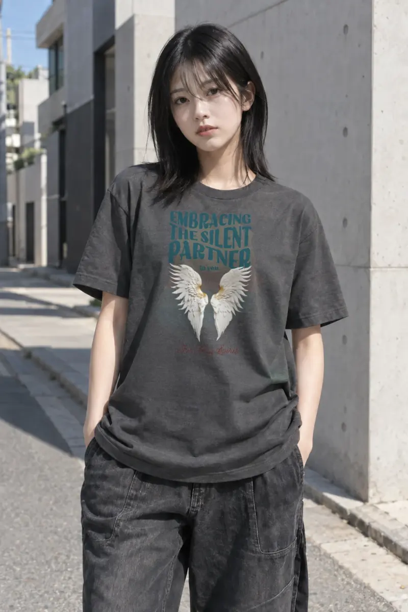 "Silent Partner Wings" Heavyweight Unisex Crewneck T-shirt | Gildan 5000