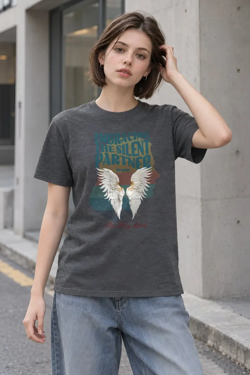 "Silent Partner Wings" Heavyweight Unisex Crewneck T-shirt