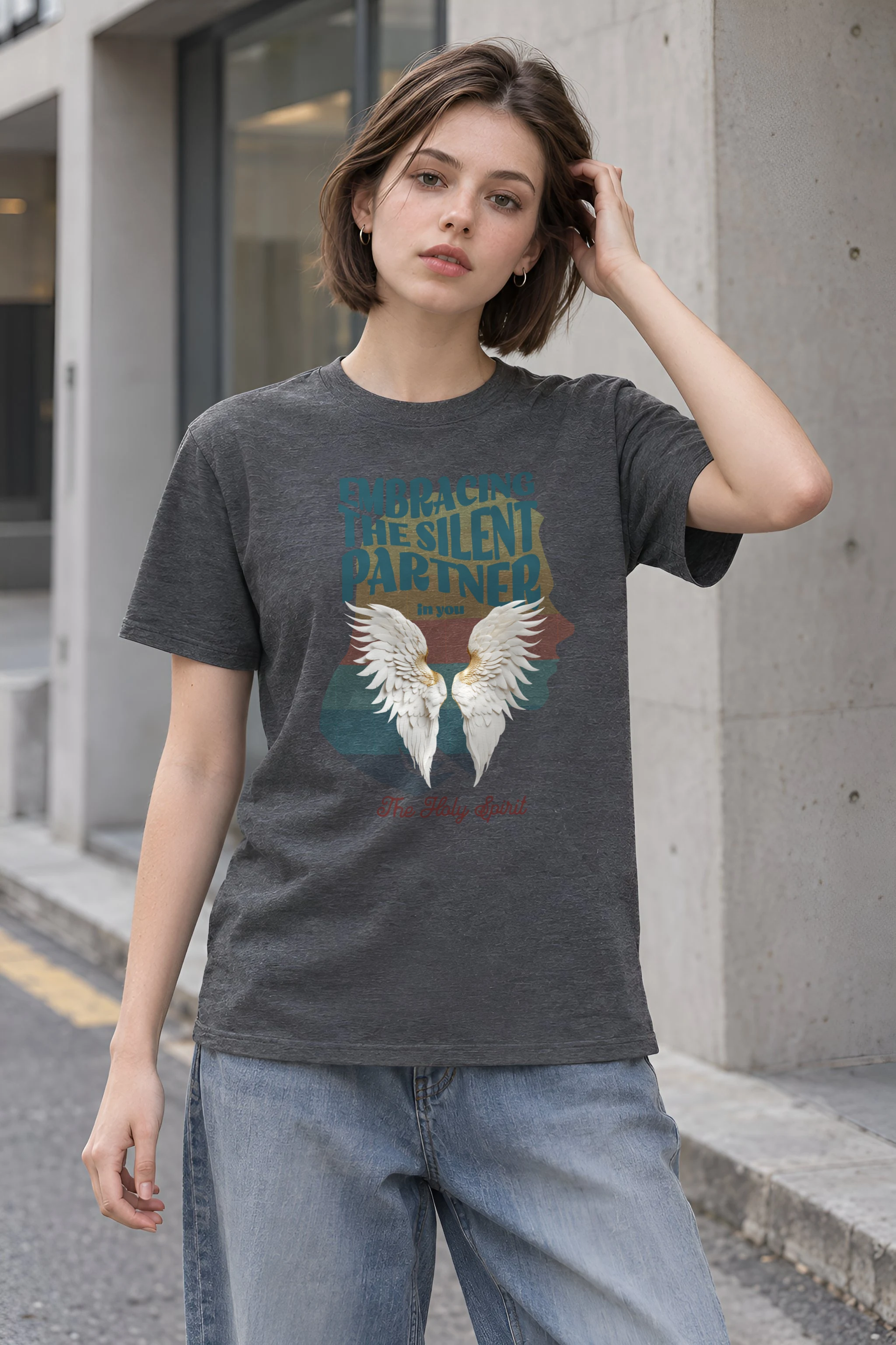 "Silent Partner Wings" Heavyweight Unisex Crewneck T-shirt
