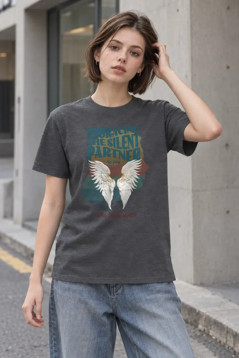 "Silent Partner Wings" Heavyweight Unisex Crewneck T-shirt