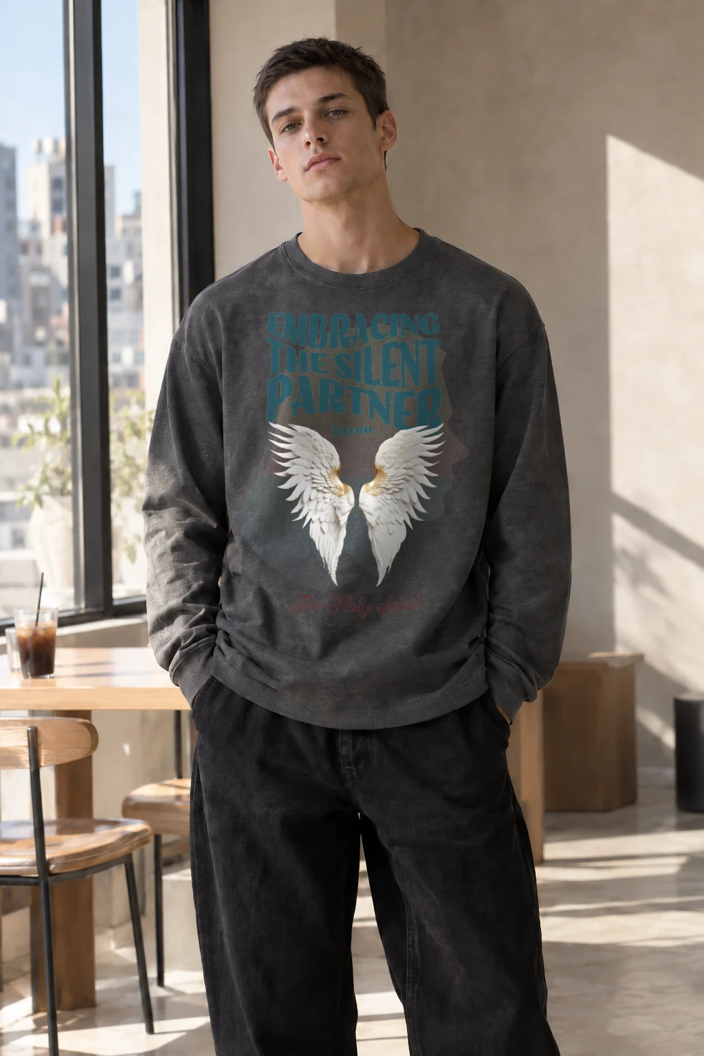 "Silent Partner Wings" Unisex Longsleeve T-shirt | Gildan 2400