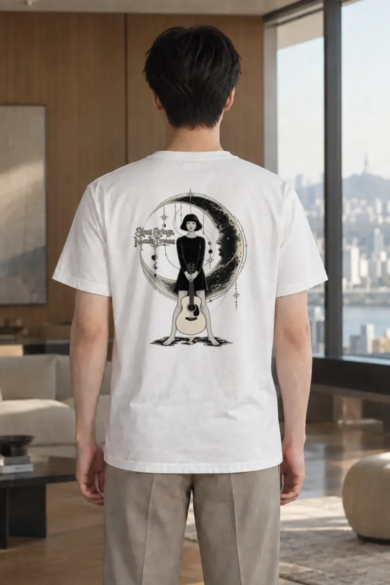 "Silent Strings" Heavyweight Unisex Crewneck T-shirt | Gildan 5000