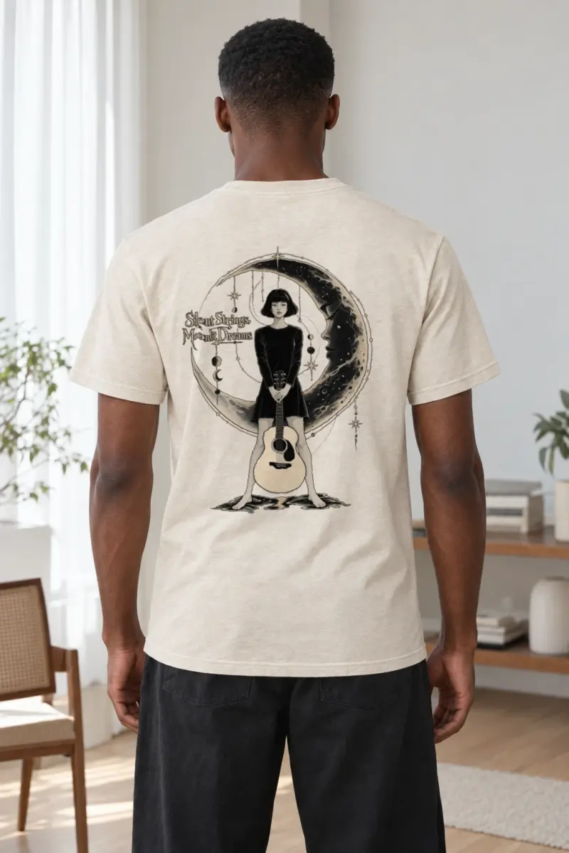 "Silent Strings" Heavyweight Unisex Crewneck T-shirt | Gildan 5000