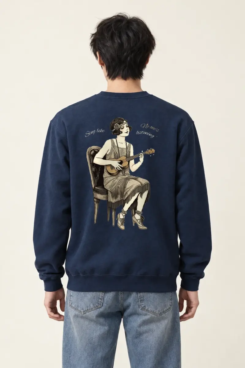 "Sing Like No One's Listening" Heavy Blend Unisex Crewneck Sweatshirt | Gildan 18000