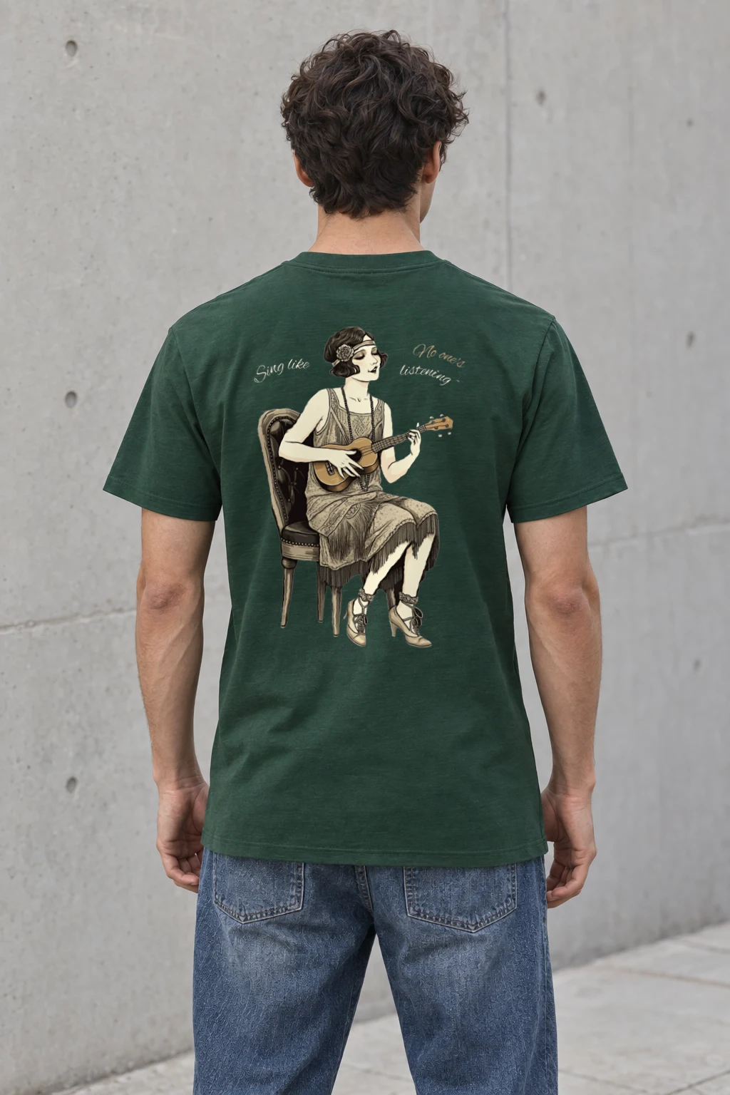 "Sing Like No One's Listening" Heavyweight Unisex Crewneck T-shirt | Gildan 5000