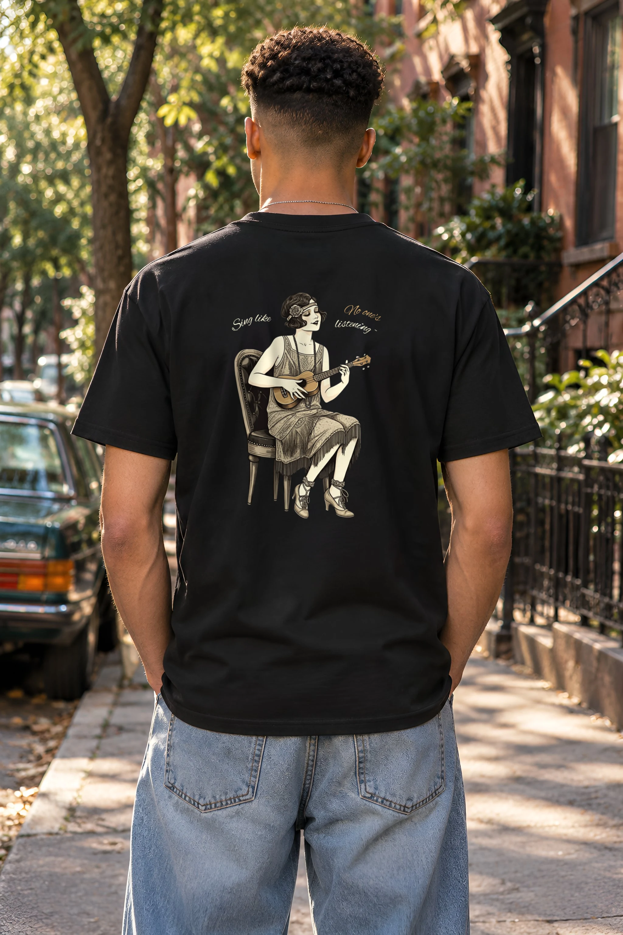 "Sing Like No One's Listening" Heavyweight Unisex Crewneck T-shirt