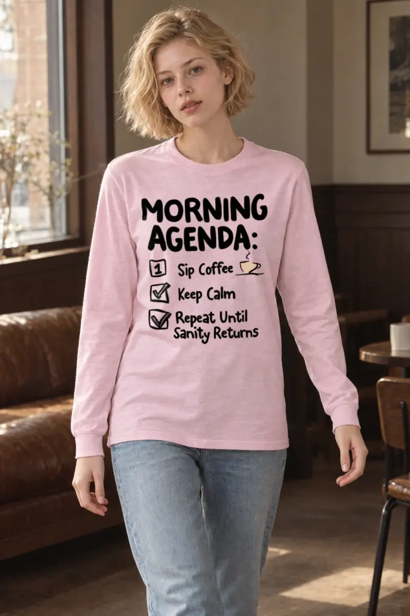 "Sip Coffee Keep Calm" Unisex Longsleeve T-shirt