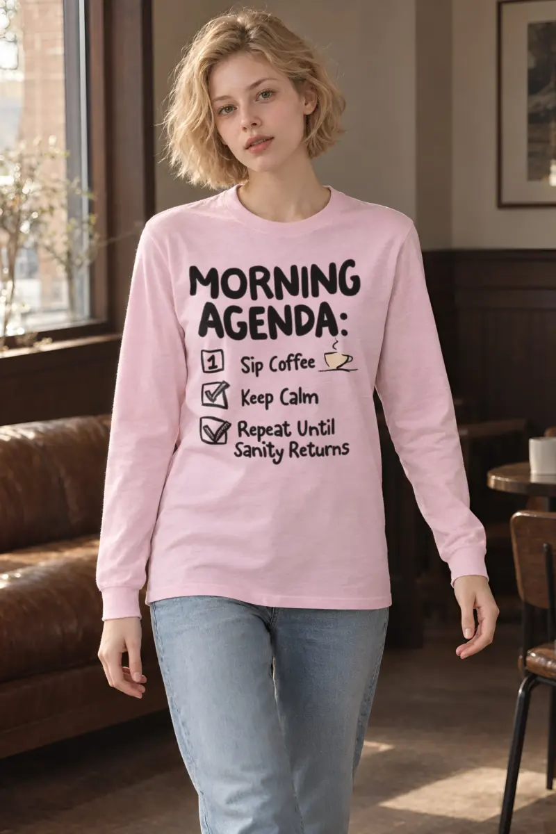 "Sip Coffee Keep Calm" Unisex Longsleeve T-shirt