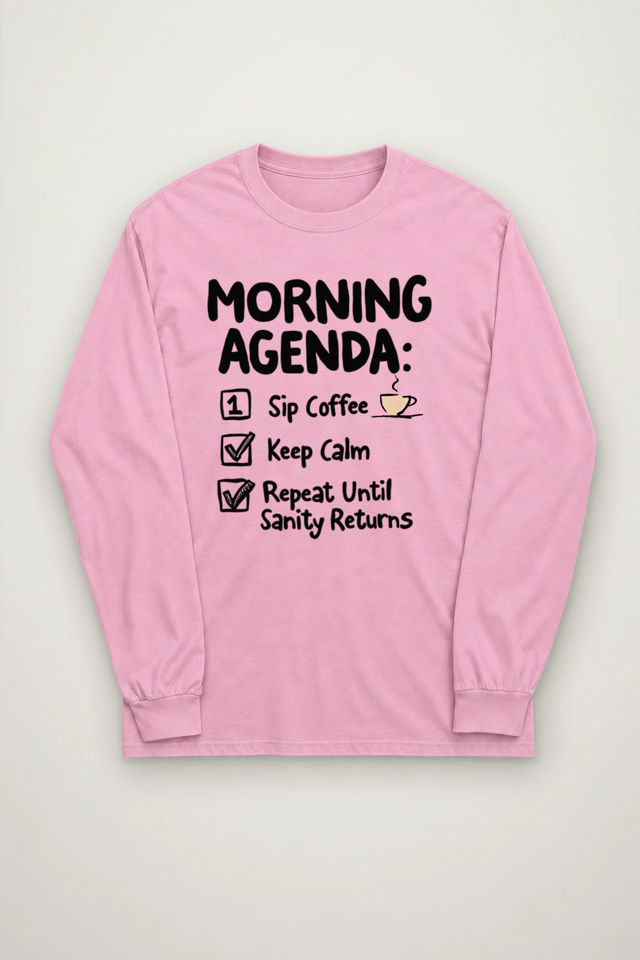 "Sip Coffee Keep Calm" Unisex Longsleeve T-shirt