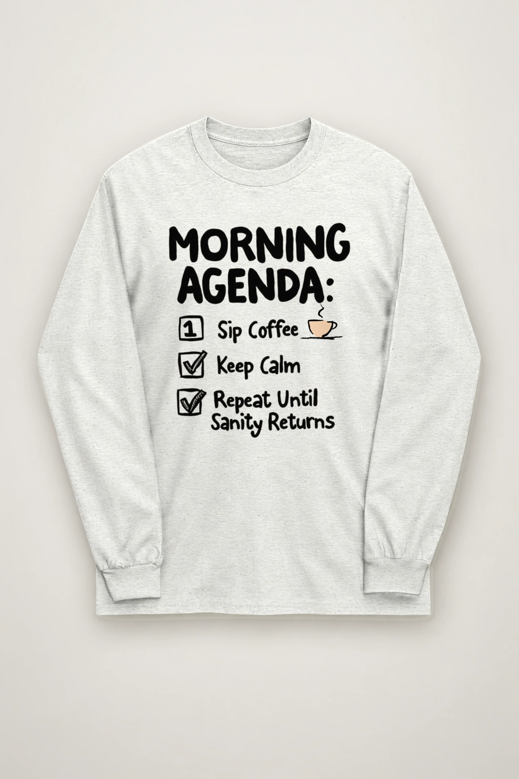 "Sip Coffee Keep Calm" Unisex Longsleeve T-shirt