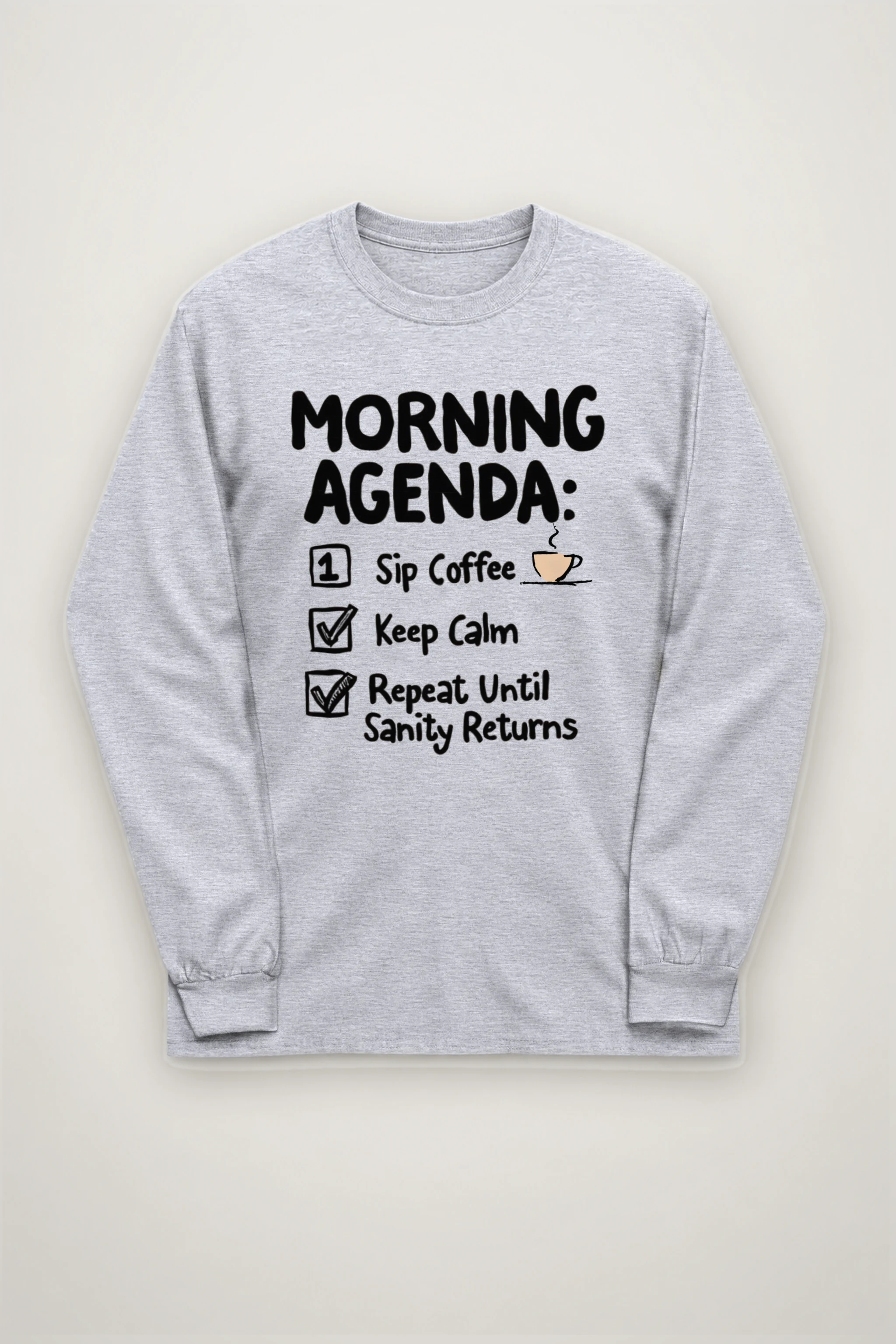 "Sip Coffee Keep Calm" Unisex Longsleeve T-shirt