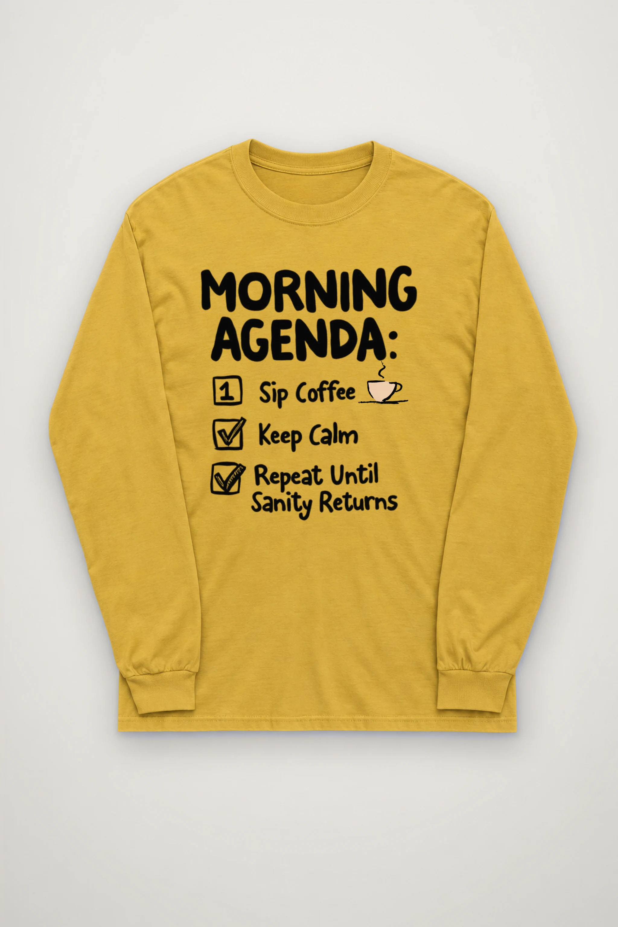 "Sip Coffee Keep Calm" Unisex Longsleeve T-shirt