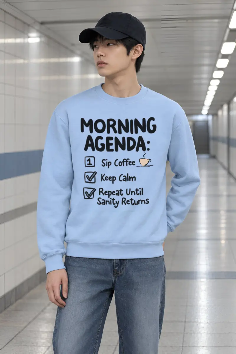 "Sip Coffee Repeat" Heavy Blend Unisex Crewneck Sweatshirt