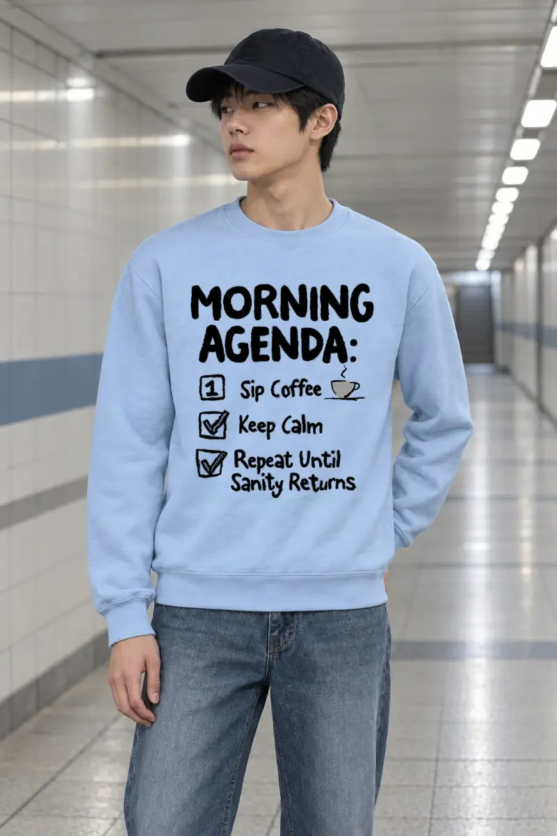 "Sip Coffee Repeat" Heavy Blend Unisex Crewneck Sweatshirt | Gildan 18000
