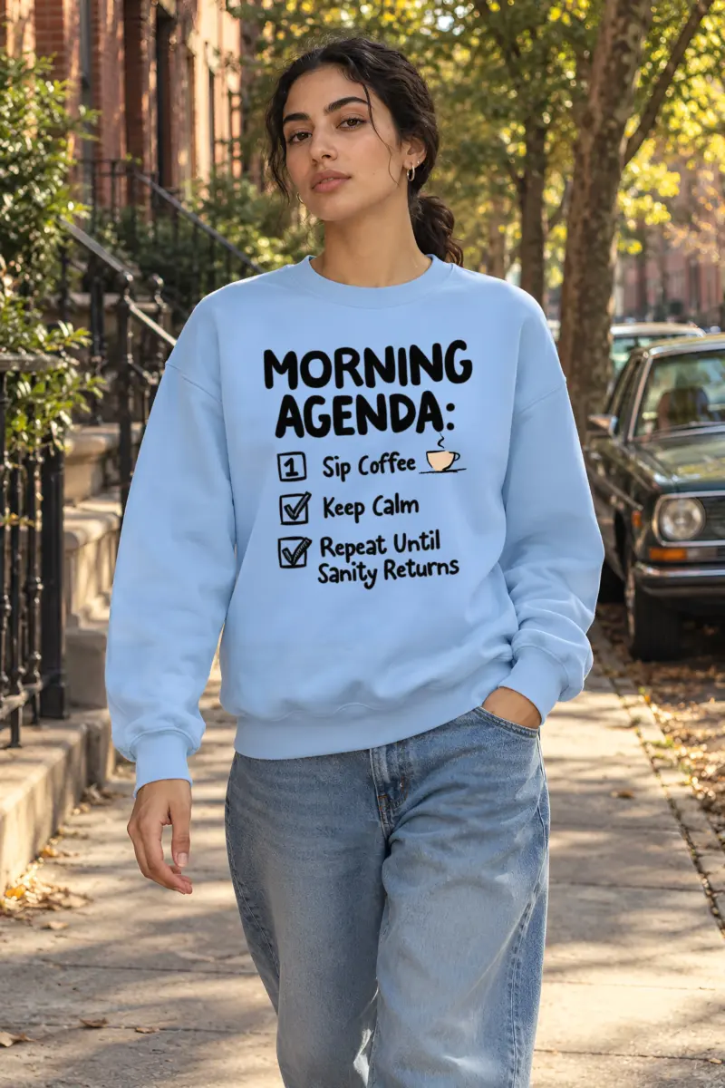 "Sip Coffee Repeat" Heavy Blend Unisex Crewneck Sweatshirt