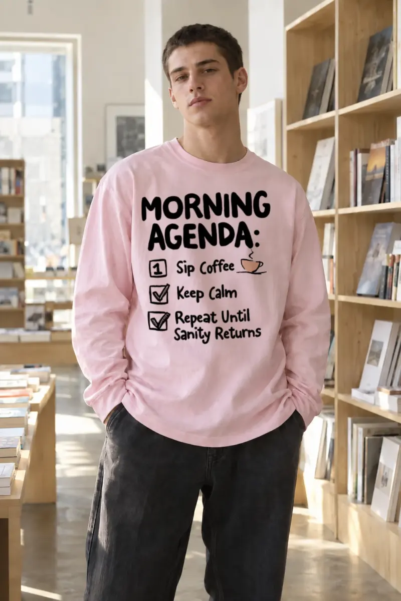 “Sip Coffee Repeat” Unisex Longsleeve T-shirt | Gildan 2400