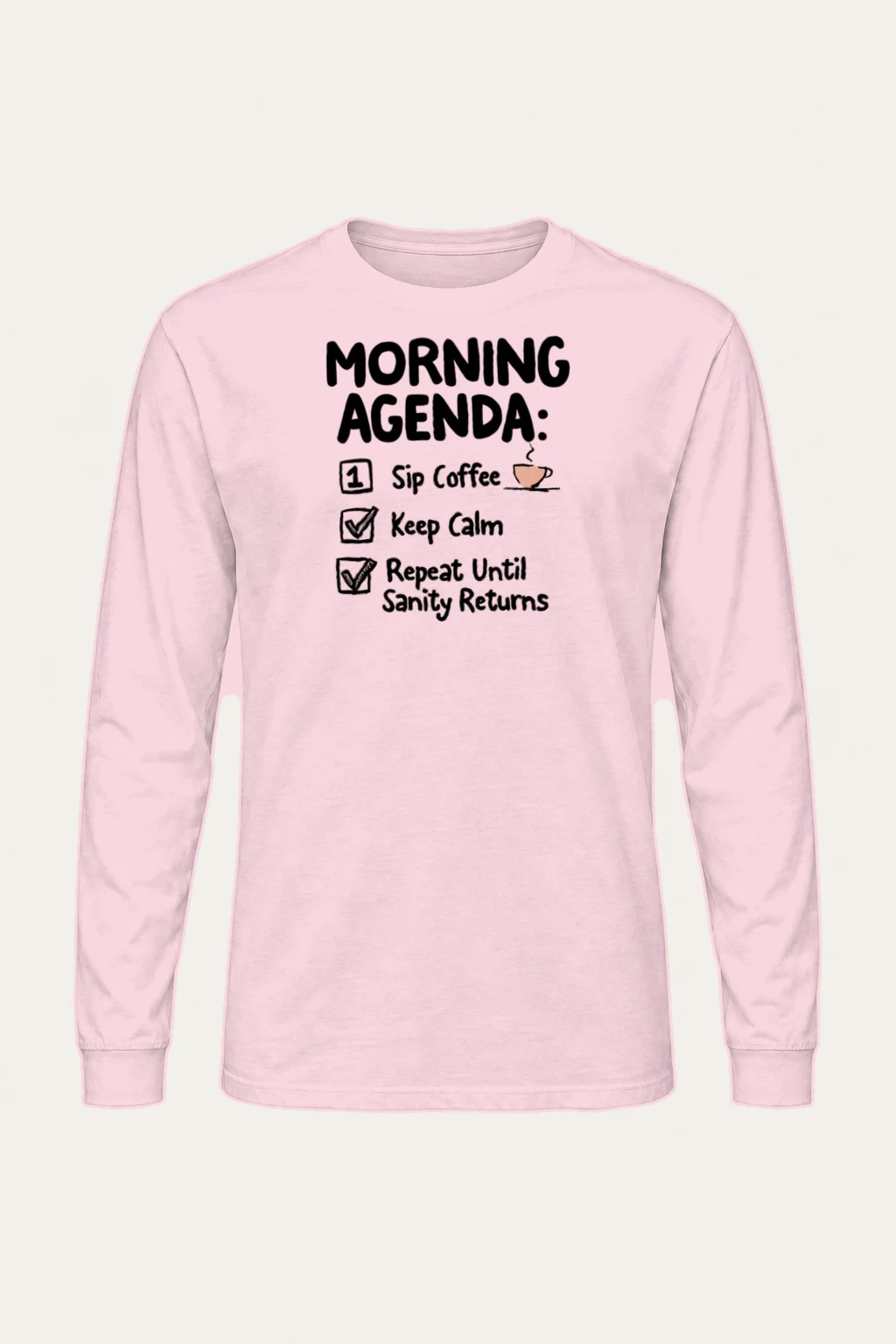 "Sip Coffee Repeat" Unisex Longsleeve T-shirt | Gildan 2400