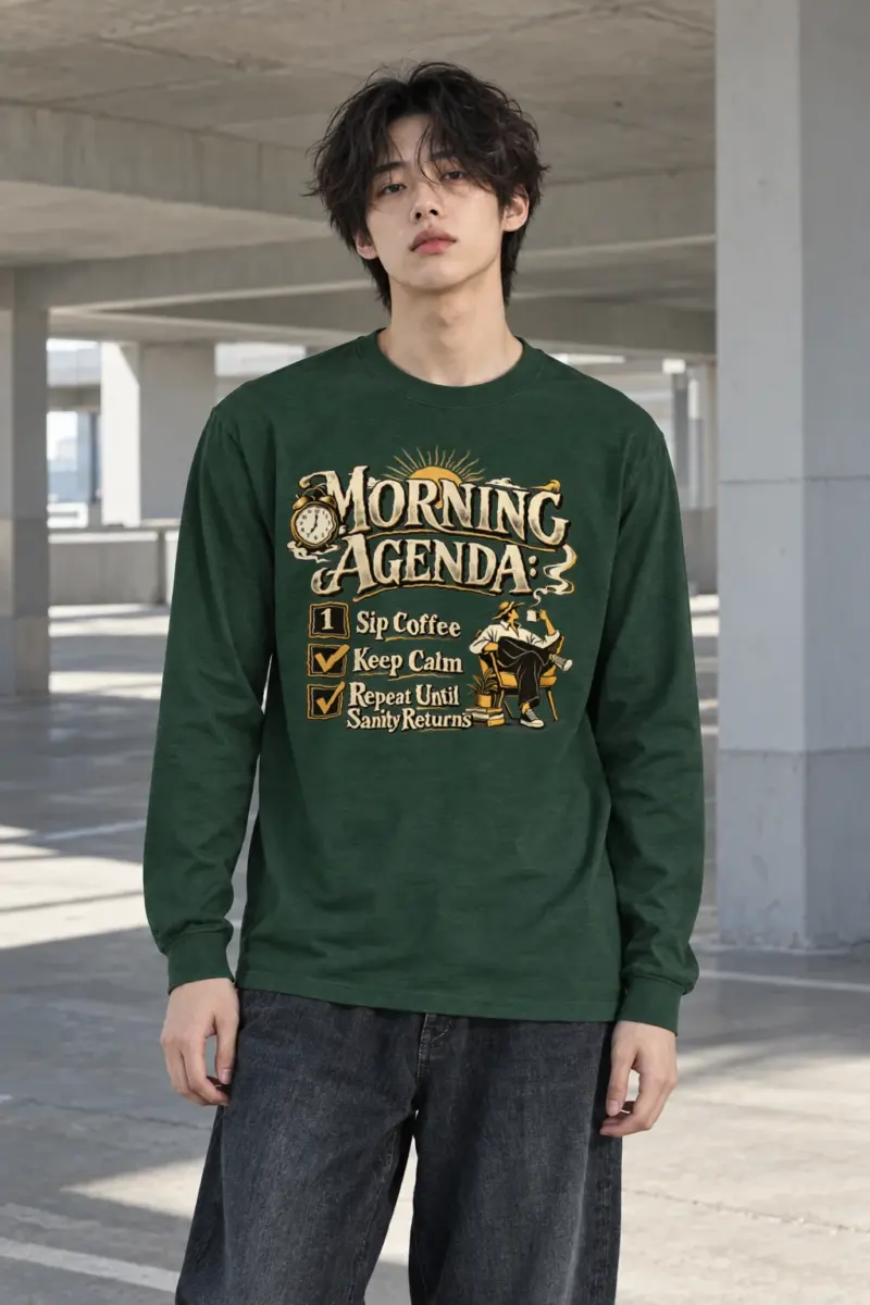 "Sip Coffee Repeat" Unisex Longsleeve T-shirt | Gildan 2400