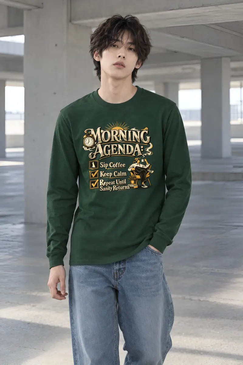 "Sip Coffee Repeat" Unisex Longsleeve T-shirt
