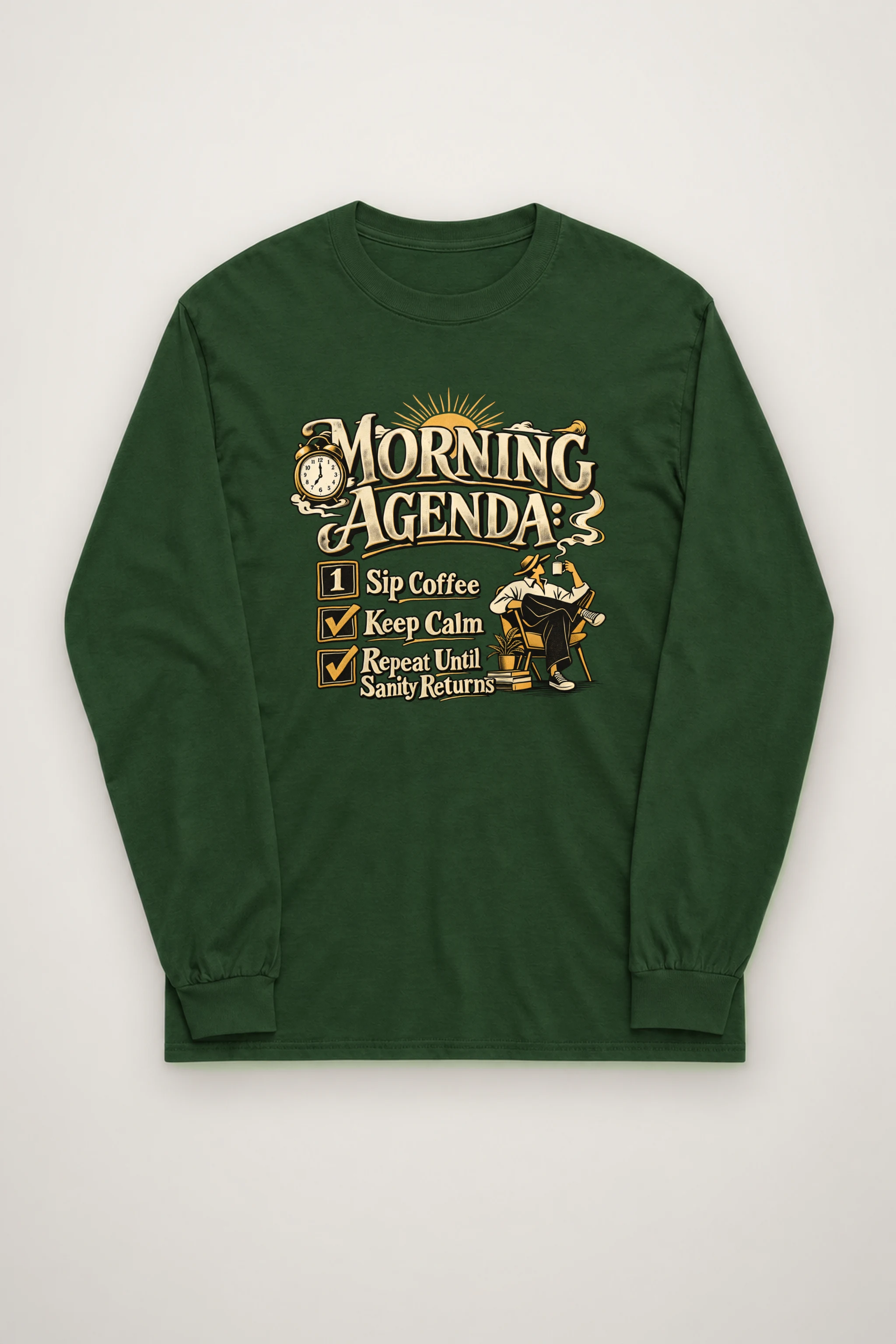 "Sip Coffee Repeat" Unisex Longsleeve T-shirt