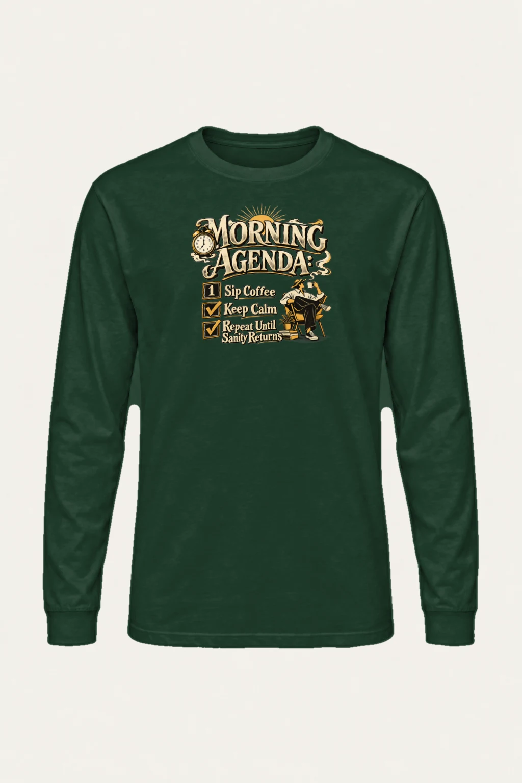 "Sip Coffee Repeat" Unisex Longsleeve T-shirt | Gildan 2400