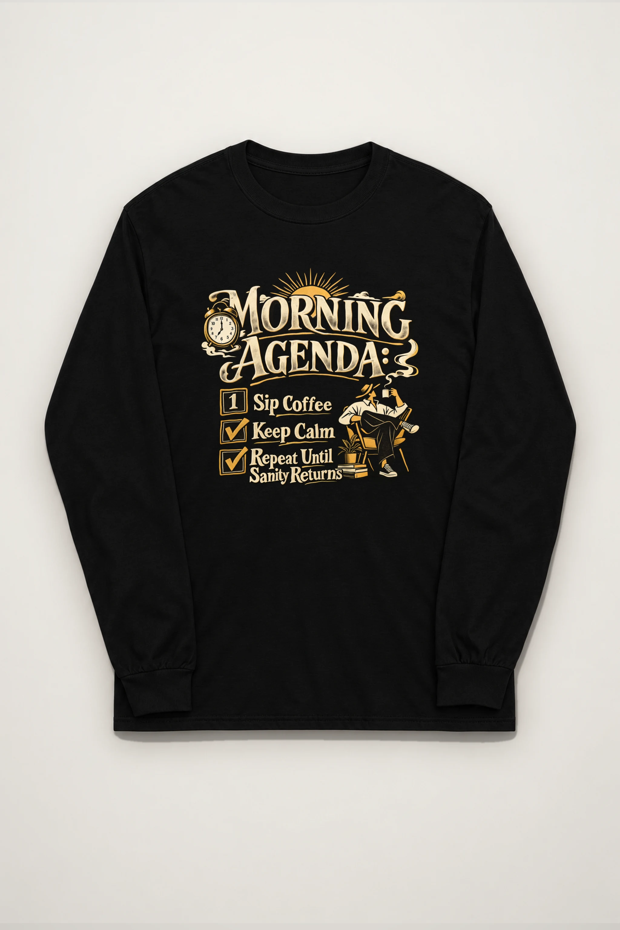 "Sip Coffee Repeat" Unisex Longsleeve T-shirt