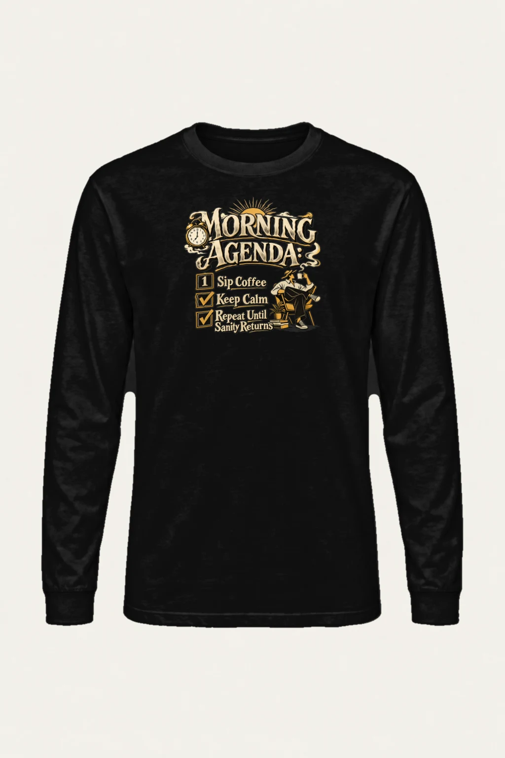 "Sip Coffee Repeat" Unisex Longsleeve T-shirt | Gildan 2400