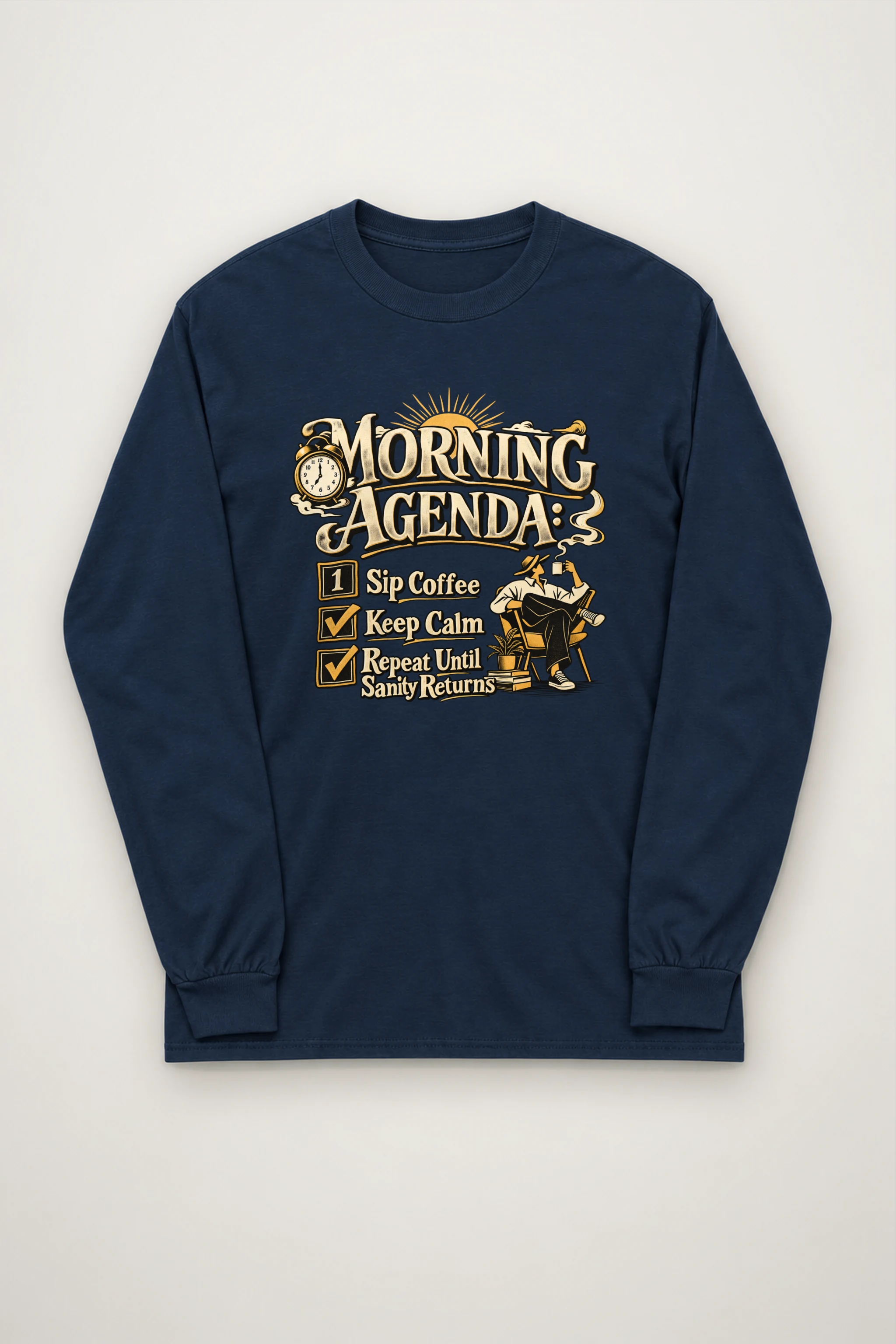 "Sip Coffee Repeat" Unisex Longsleeve T-shirt
