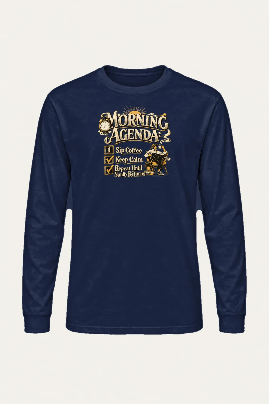 "Sip Coffee Repeat" Unisex Longsleeve T-shirt | Gildan 2400