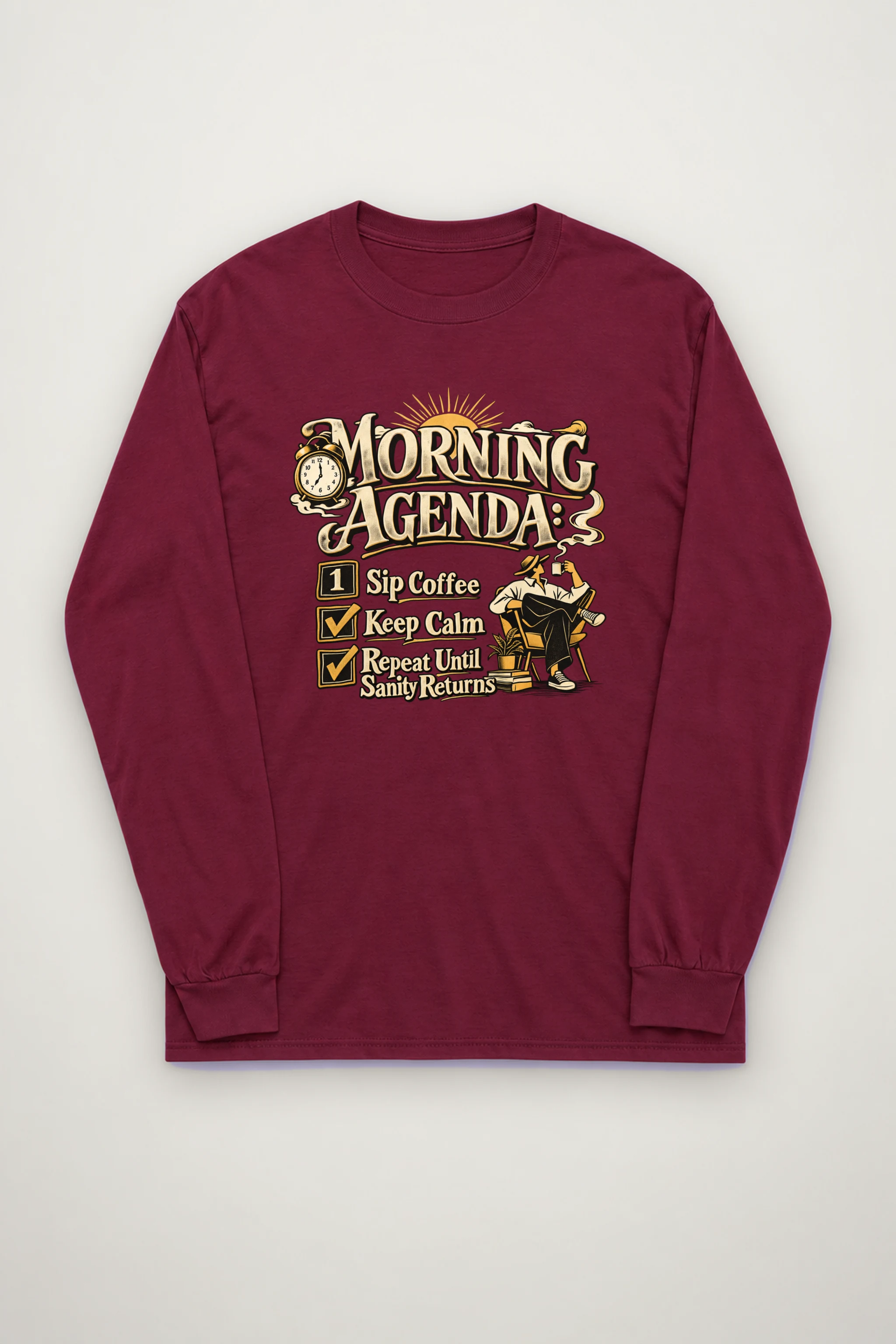 "Sip Coffee Repeat" Unisex Longsleeve T-shirt