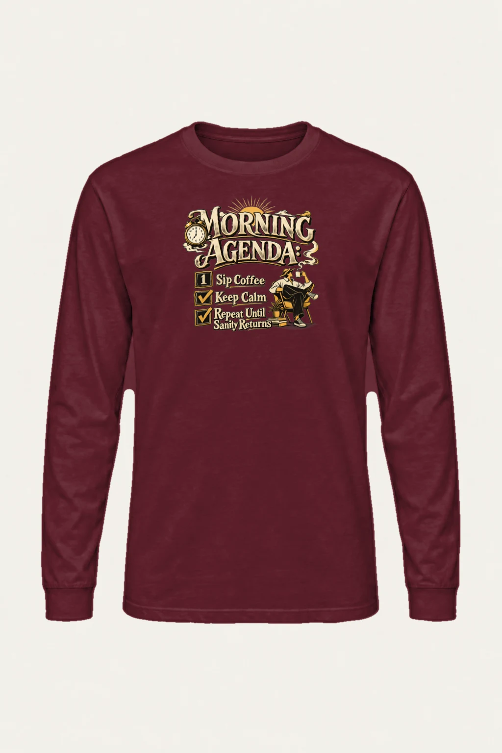 "Sip Coffee Repeat" Unisex Longsleeve T-shirt | Gildan 2400