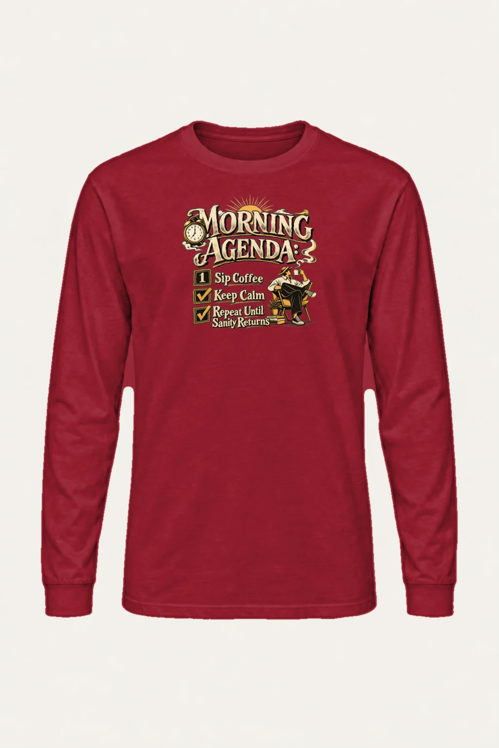 "Sip Coffee Repeat" Unisex Longsleeve T-shirt | Gildan 2400