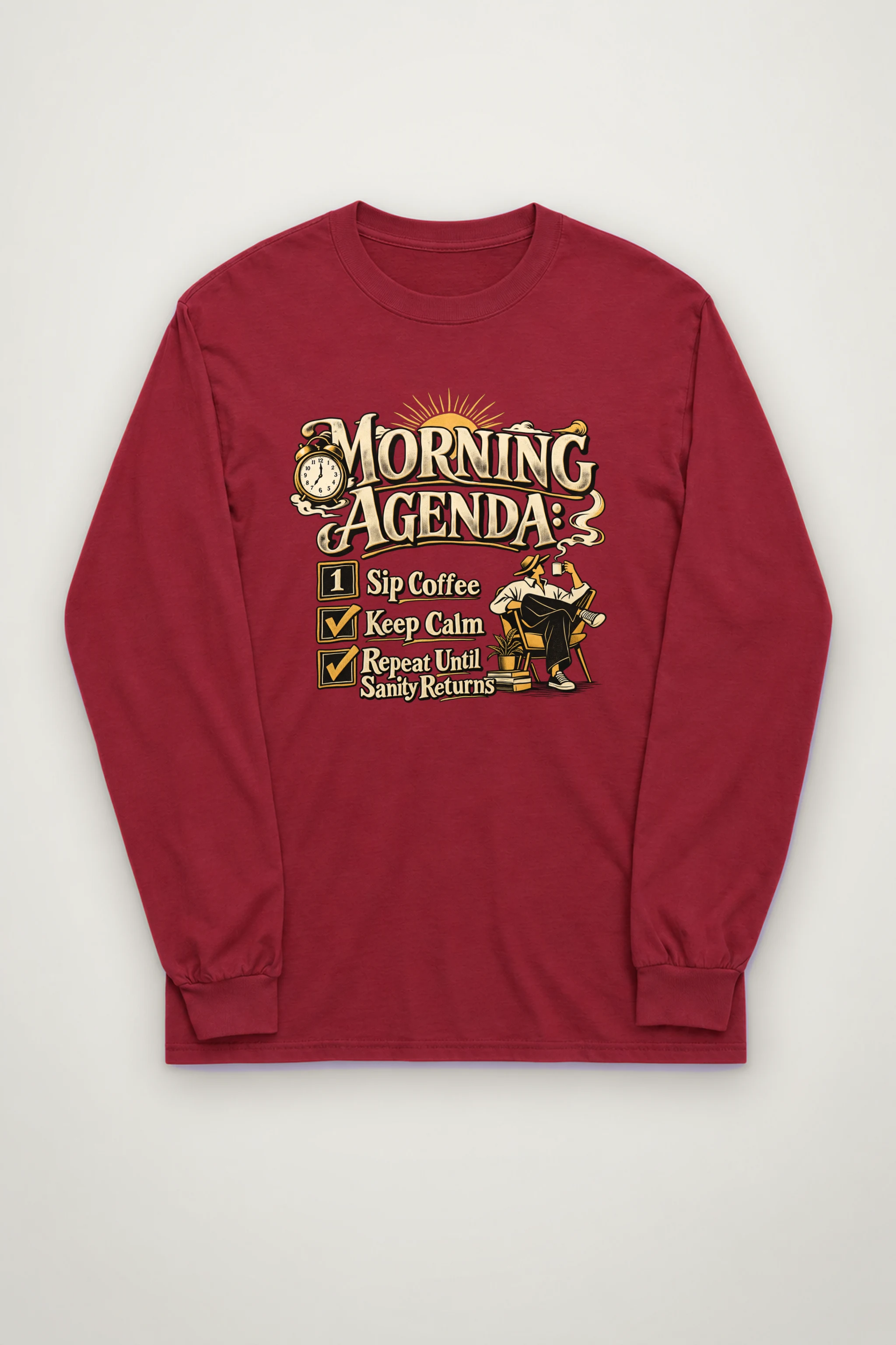 "Sip Coffee Repeat" Unisex Longsleeve T-shirt