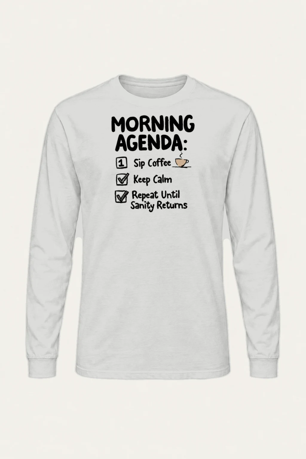 "Sip Coffee Repeat" Unisex Longsleeve T-shirt | Gildan 2400