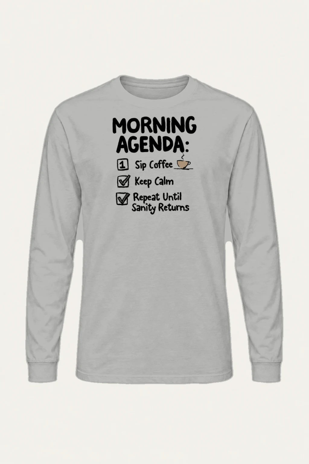 "Sip Coffee Repeat" Unisex Longsleeve T-shirt | Gildan 2400