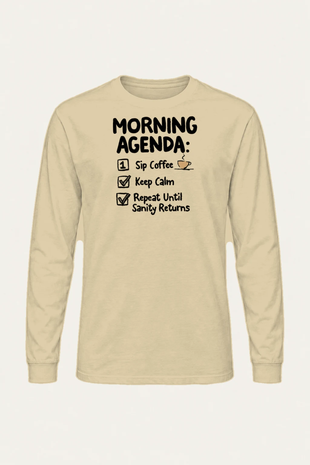 "Sip Coffee Repeat" Unisex Longsleeve T-shirt | Gildan 2400