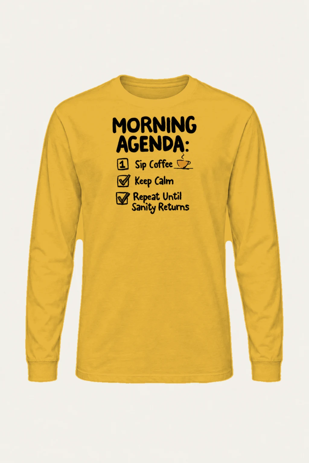 "Sip Coffee Repeat" Unisex Longsleeve T-shirt | Gildan 2400