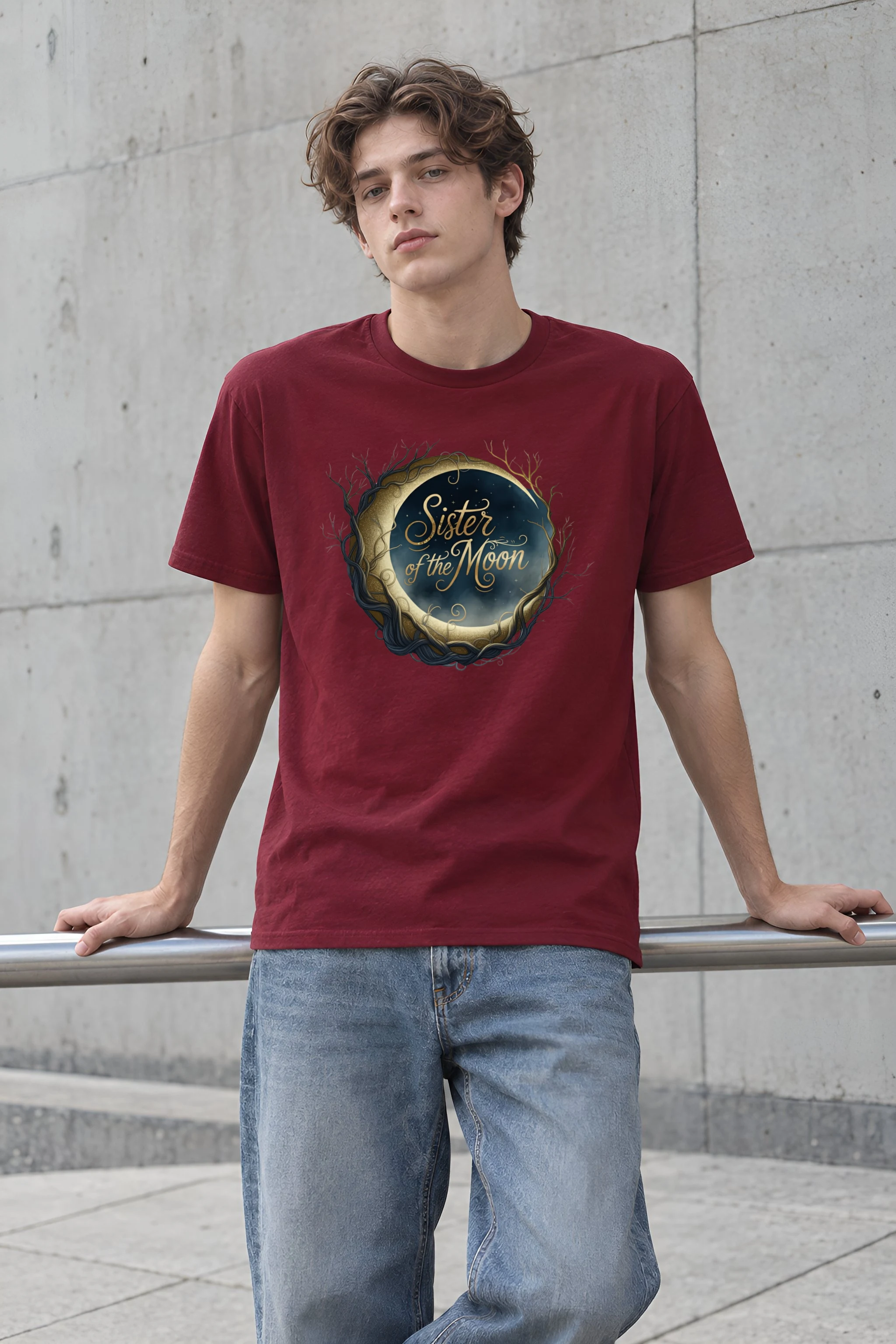 "Sister of the Moon" Heavyweight Unisex Crewneck T-shirt